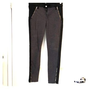 Seven two tone jeans with suede front